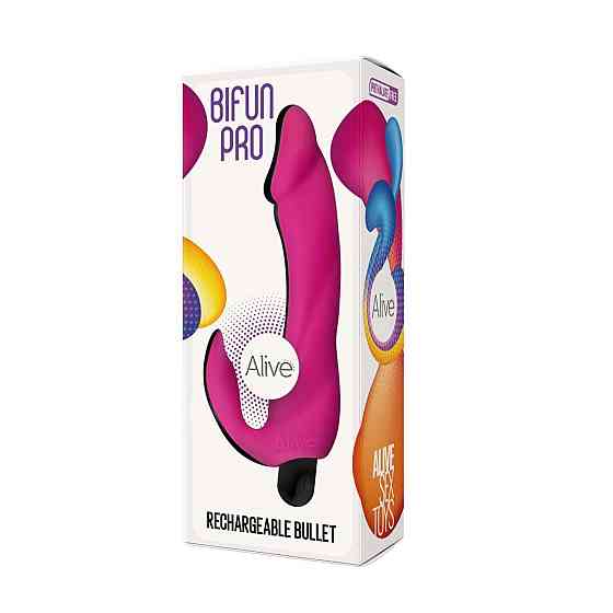 Вібратор вагінально-кліторальний Alive Bifun Pro, Pink, перезаряджуваний Sex Aura Київ