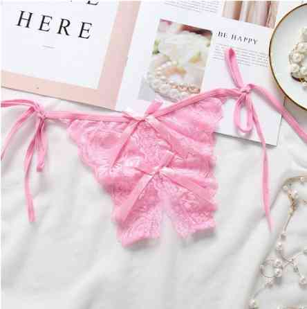 Труси з розрізом рожеві відверті унісекс - розмір універсальний, на зав'язках Київ