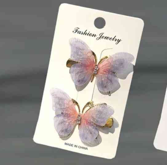 Комплект шпильок "Метелики" 2 шт. Фіолетовий Сміла