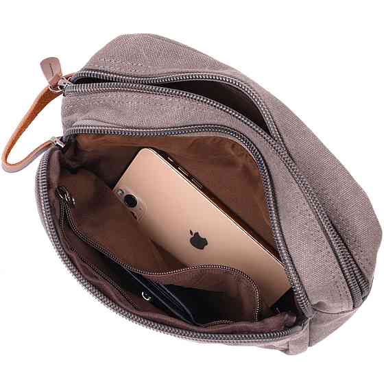 Удобная мужская барсетка на два отделения из качественного текстиля Серый (Vintage) Киев