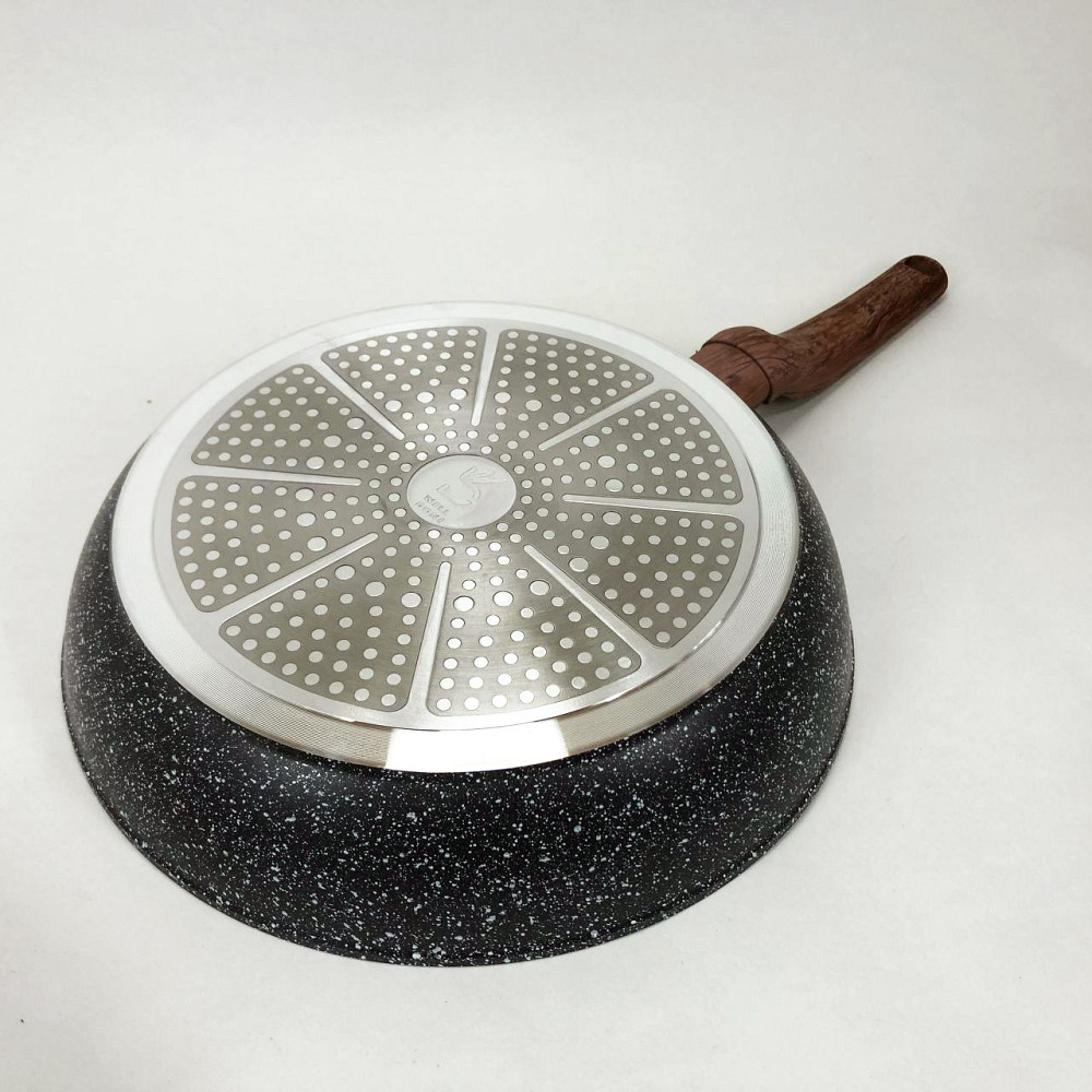 Сковорода с антипригарным покрытием для газовой плиты Well Done WD-1038N 28 см, Сковорода гриль удобная BJ-90 Львов - изображение 2