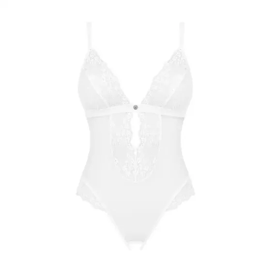 Еротичне напівпрозоре боді Obsessive Heavenlly crotchless teddy XS/S, з доступом Львів