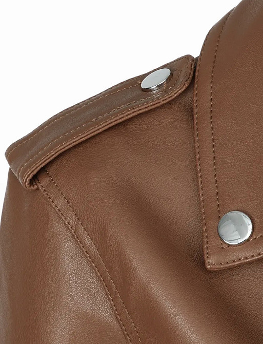 Куртка косуха  женская эко кожа Коричневый M-L Харьков - изображение 8