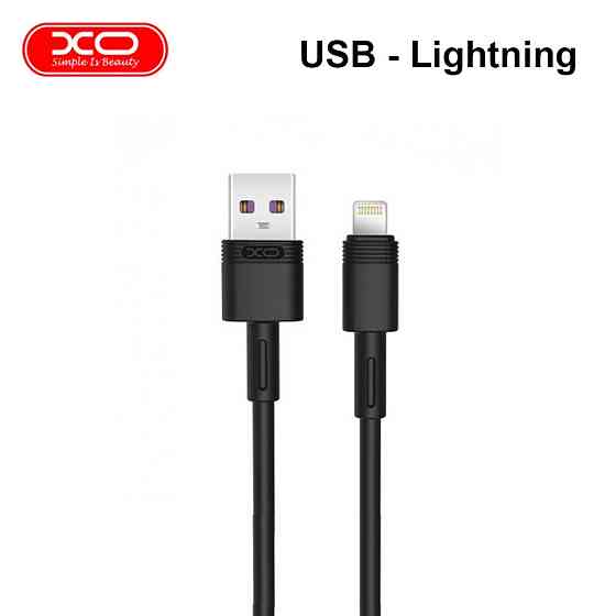 Кабель USB XO NB-Q166 5A USB - Lightning 1М, провод для зарядки телефона Черный Каменец-Подольский