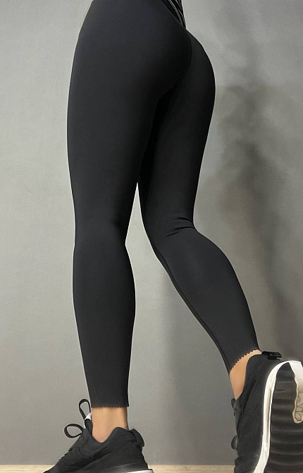 Лосины женские LADY HUREM 2513 утягивающий фигурный край ткань дайвинг ойшо широкий пояс чорные, черный, M Киев - изображение 6