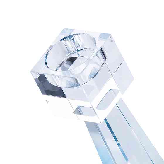 Квадратный стеклянный подсвечник на одну свечу Киев