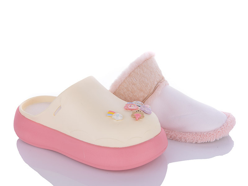 Тапочки женские теплые закрытые на платформе кроксы розовые 36/37 Одесса - изображение 1