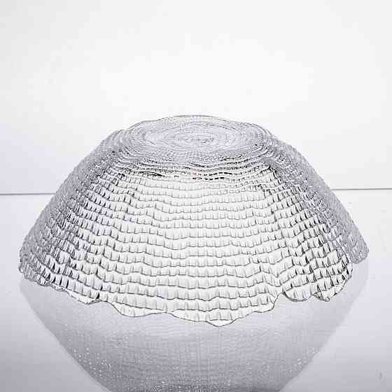 Велика прозора скляна салатниця 1 л кругла Київ