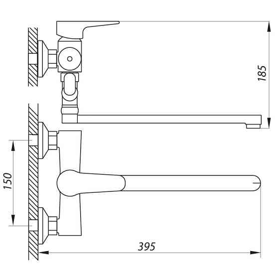 Змішувач для ванни Zerix PUD6 045   ( ZX2937 ) 34772 Харків