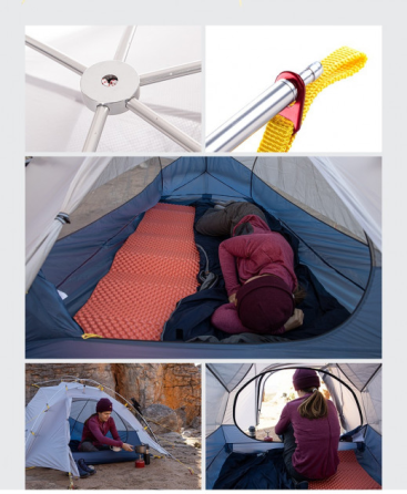 Намет надлегкий двомісний  з футпринтом Naturehike Cloud Up Wing NH19ZP083, 15D, сіро-голубий Київ