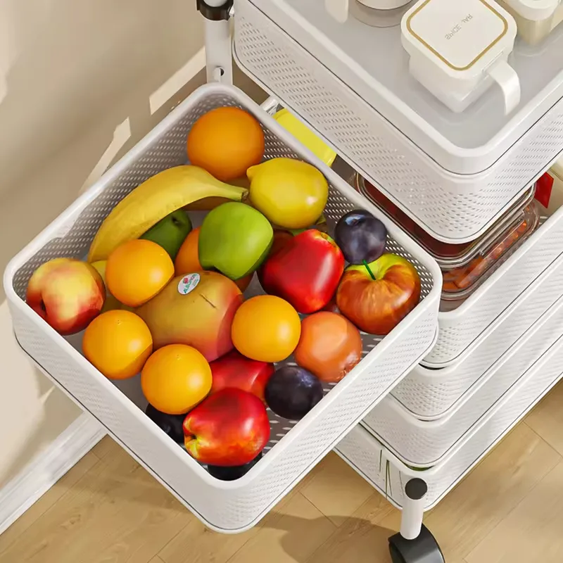 Металлическая полка этажерка, напольный стеллаж на колесах для хранения, белый цвет Каменец-Подольский - изображение 7