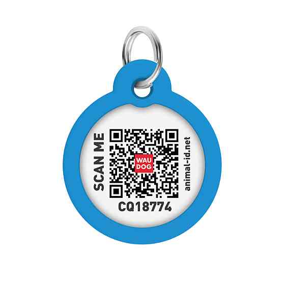 Адресник для собак и кошек металлический WAUDOG Smart ID с QR паспортом, рисунок 