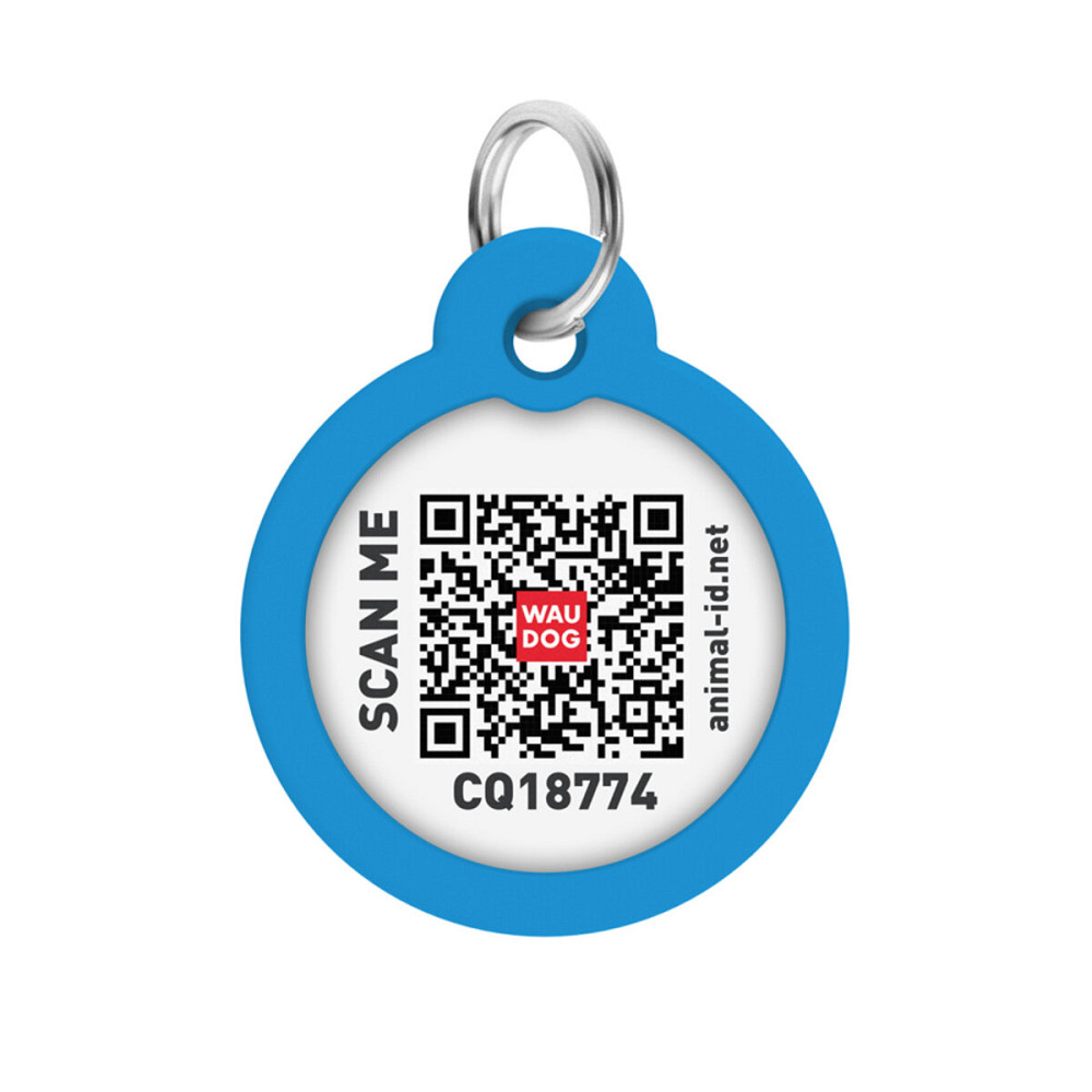 Адресник для собак и кошек металлический WAUDOG Smart ID с QR паспортом, рисунок 
