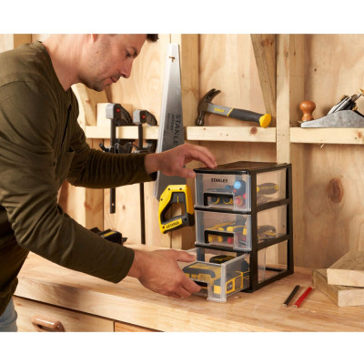 Ящик для інструментів Stanley вертикальний з 3-ма висувними відділеннями, пластмасовий, 239x180x302 мм (STST40711-1) Вінниця - фото 5