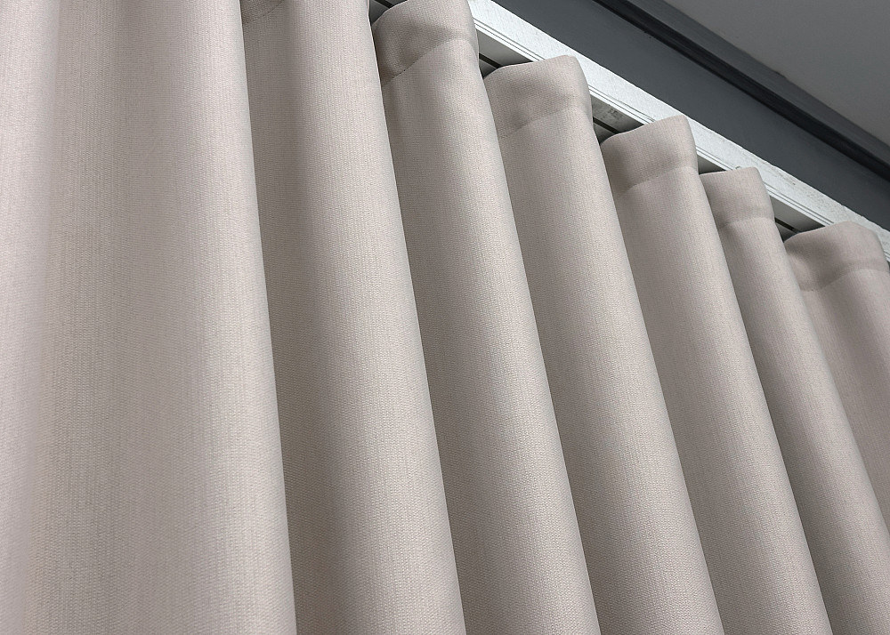 Двостороння шторна тканина блекаут з лляною фактурою, колекція “Scandi” колір світло-бежевий 1901ш Київ - фото 5