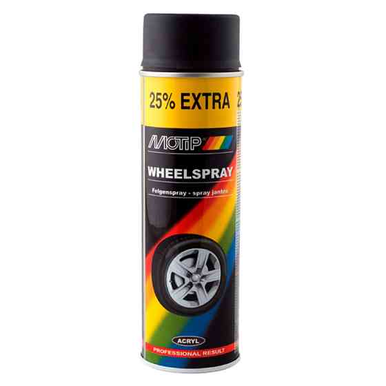 Емаль для дисків Motip Wheel Spray чорна матова аерозоль 500мл Львів