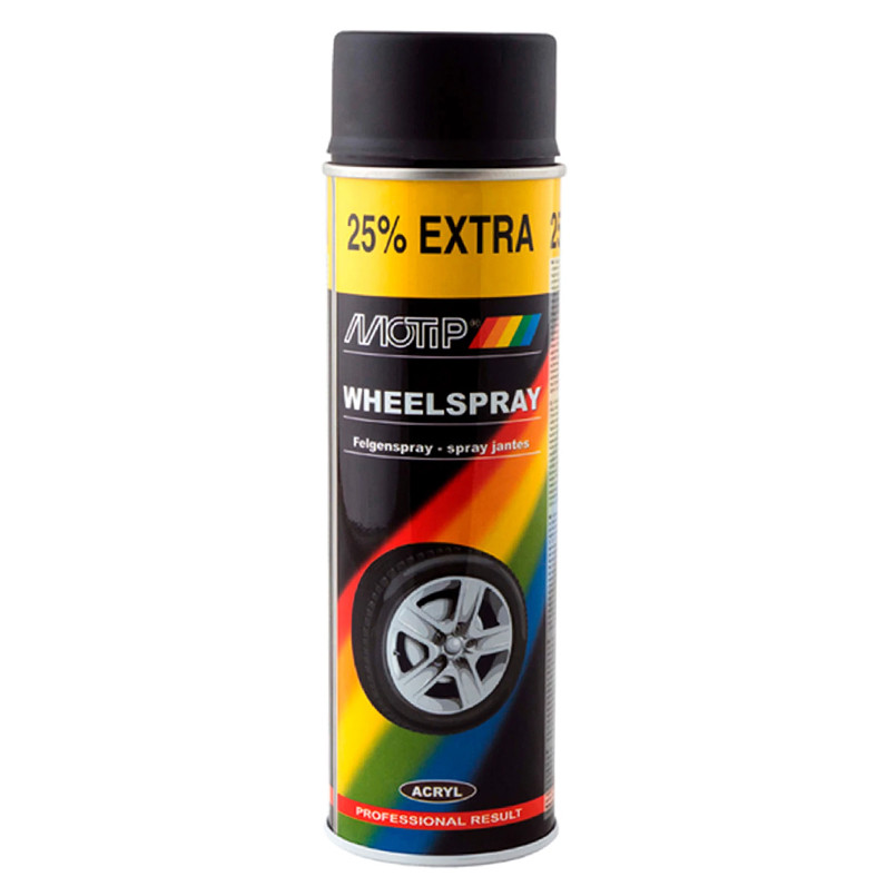 Емаль для дисків Motip Wheel Spray чорна матова аерозоль 500мл Львів - фото 1