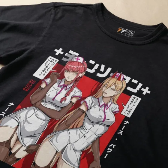 Футболка мужская с принтом Человек Бензопила Макіма і Павер Размер 48 Anime0912 Днепр