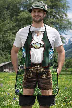 Фартух з приколом Баварський костюм 75 на 60 см різнобарвний Київ