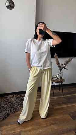 Женские прогулочные брюки из плюш велюра Лимонный, 44/46 Одесса