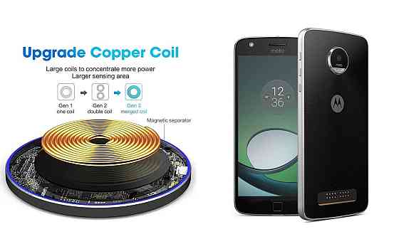 Бездротовий зарядний пристрій Copper до 30W для LG V40 ThinQ, USB-C, LED Київ