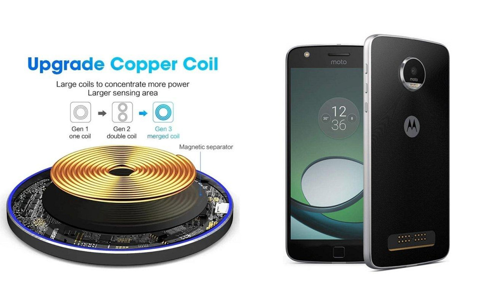 Бездротовий зарядний пристрій Copper до 30W для LG V40 ThinQ, USB-C, LED Київ - фото 2