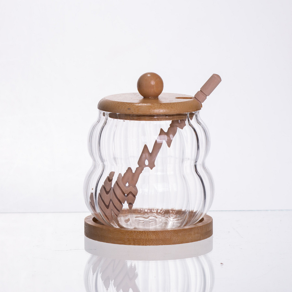 Медовниця скляна з кришкою і ложкою 320 (мл) 64486-10 Коломыя - изображение 1