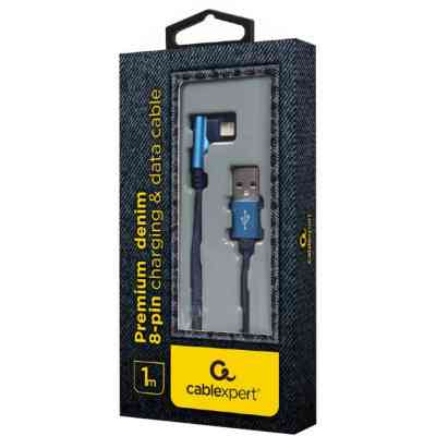 Дата кабель USB 2.0 AM to Lightning 1.0m corner Cablexpert (CC-USB2J-AMLML-1M-BL) Вінниця