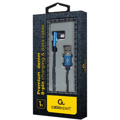 Дата кабель USB 2.0 AM to Lightning 1.0m corner Cablexpert (CC-USB2J-AMLML-1M-BL) Вінниця - фото 2