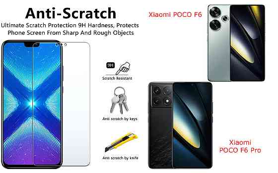 Защитное стекло NeoGlass для Xiaomi POCO F6, POCO F6 Pro – ультрапрозрачное и устойчивое Киев