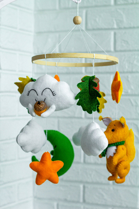 Мобіль на ліжечко для немовлят WoollyFox " Білочка" Київ - фото 2