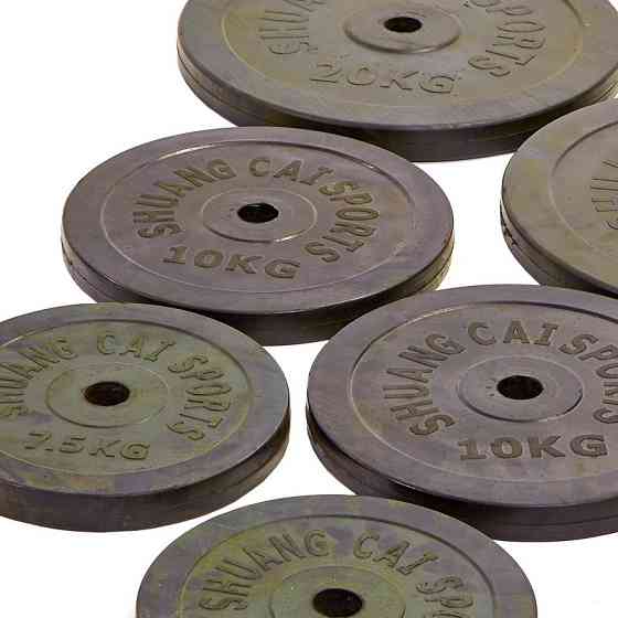 Штанга пряма з прогумованими блінами на 83 кг довжина-1,8 м SPORTS 1139-83R Київ