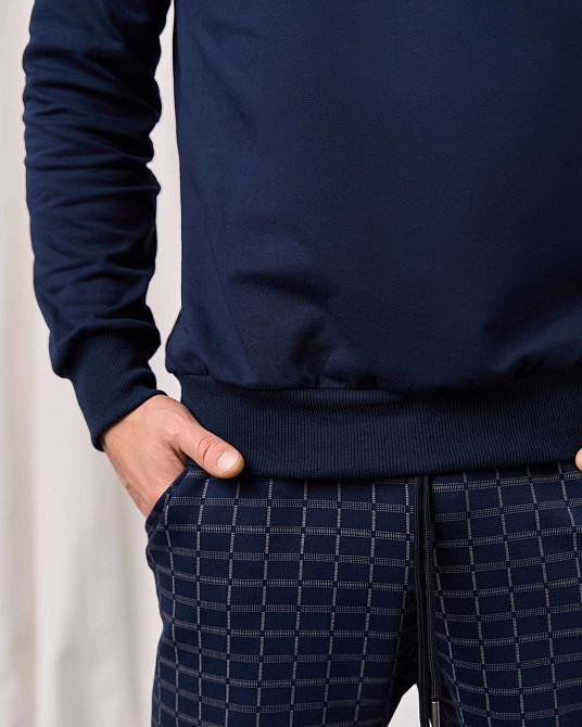 Мужской теплый домашний костюм со штанами в клетку - Байка Tom John 93378 XL Киев - изображение 8