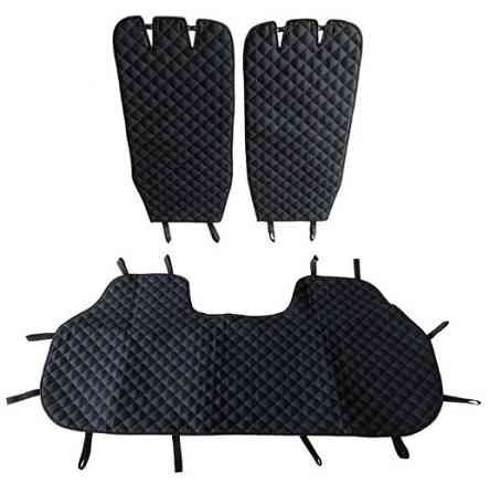 Накидка на сиденья задние (алькантара) PolyteP, к-т (2 шт., синяя строчка) Киев