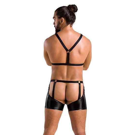 Комплект эротического мужского белья Passion 047 SET JOHN S/M Black, трусы, портупея Sex Aura Киев