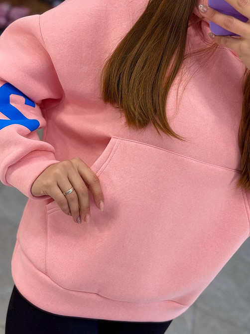 Жіноча стильна комфортна тепла худа турецька тринитка на флісі Рожевий, 42/44 Одеса - фото 2