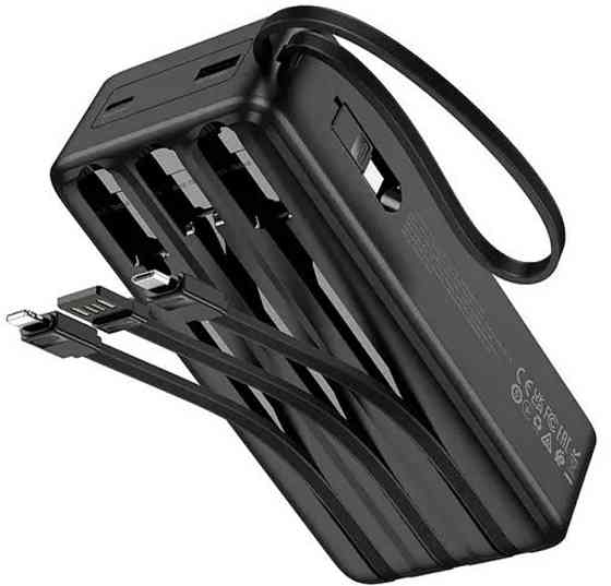 Павербанк 30000mAh со встроенными кабелями HOCO J146B является ОПТ, дропшипинг Киев