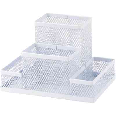 Настольный набор Axent подставка-органайзер 155x103x100 мм металлическая, белая (2117-21-A) Винница