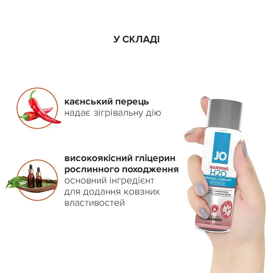 Зігрівальна змазка на водній основі System JO H2O WARMING (60 мл) з екстрактом перцевої м’яти Львів - фото 4