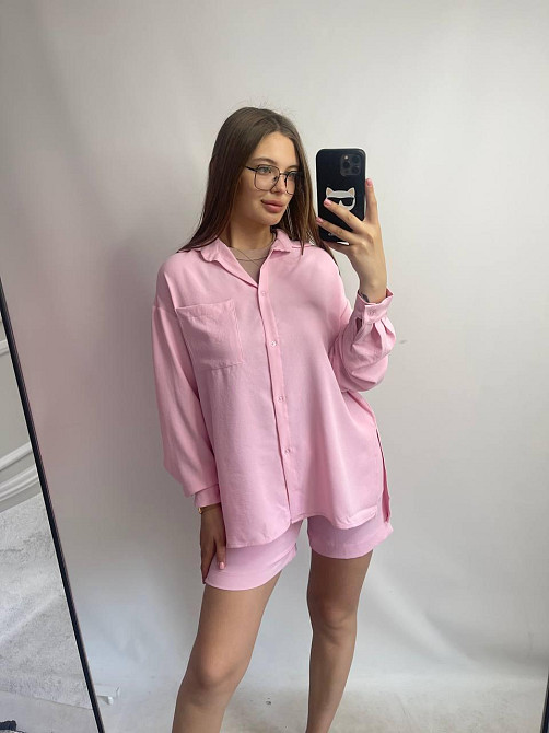 Костюм-тройка женский летний с шортами и брюками Зефирный M-L Харьков - изображение 7