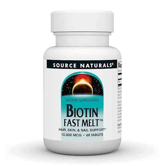 Вітамінидля волосся Source Naturals Біотин Biotin Fast Melt 10000 mcg 60 таб Київ