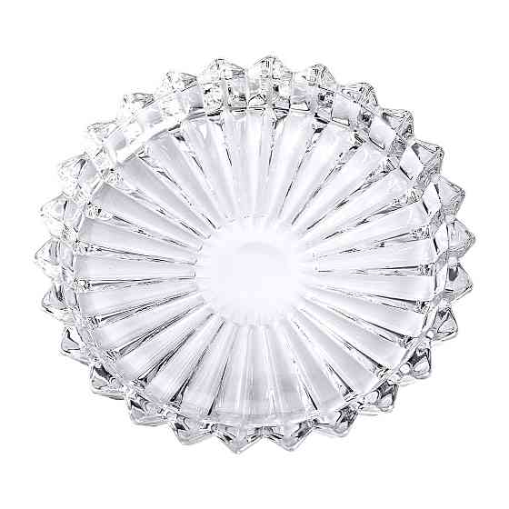 Набір із 6 тарілок для подачі по 12 см скляні прозорі круглі HP-YH-31 Коломия