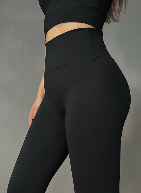 Лосины женские Fashion 7014 push up с широким утягивающим поясом черные, черный, XS Киев - изображение 2