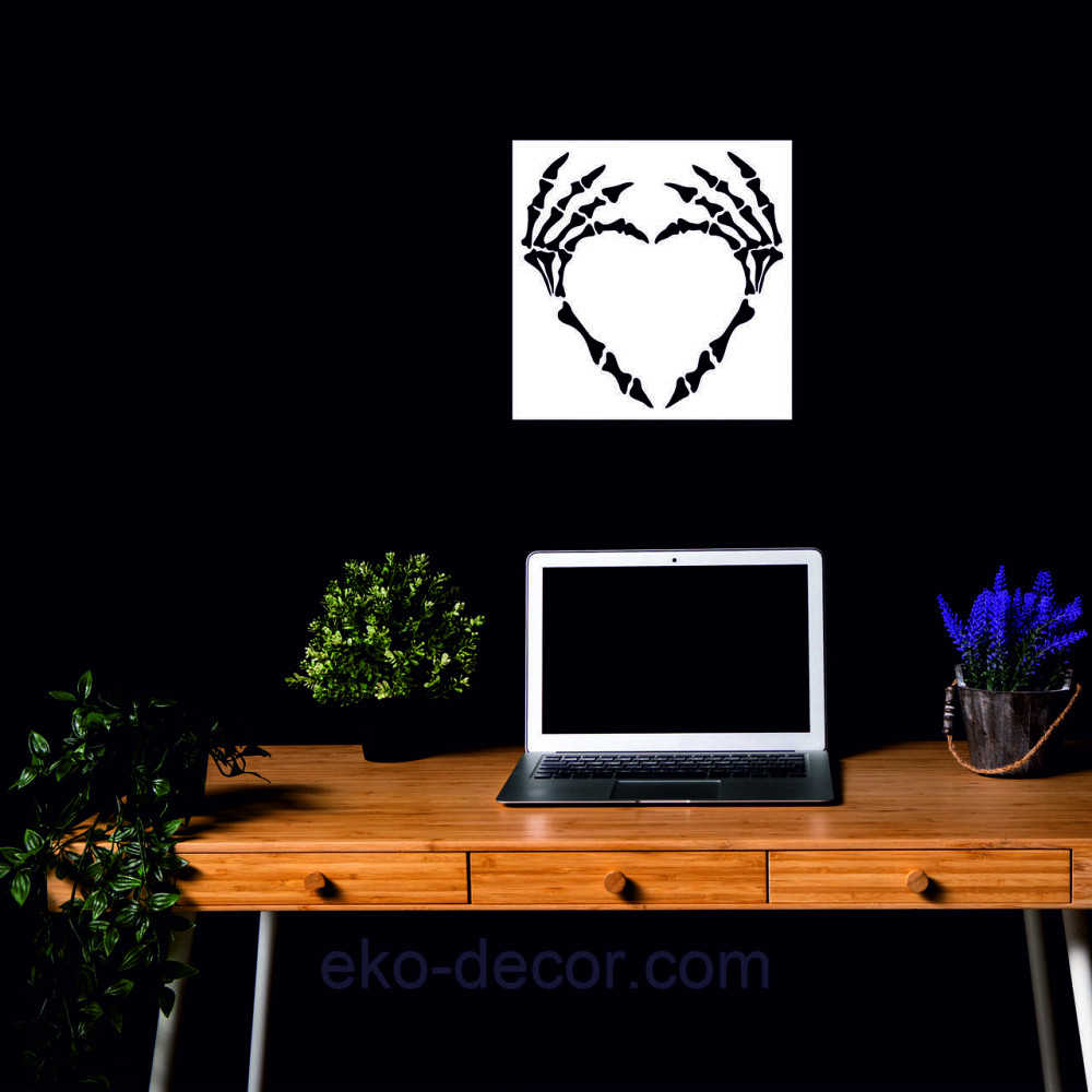 Декоративное настенное 3D Панно «Скелет», Декор на стену с объемом 50*50 см, Белый Киев - изображение 7