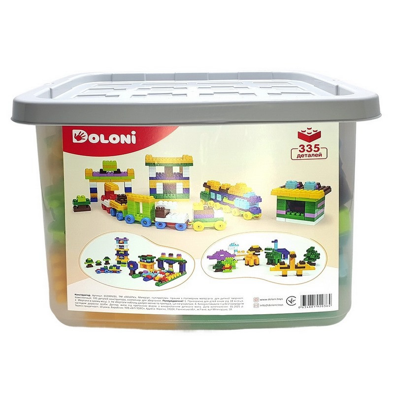Дитячий блочний конструктор 013999/01 у пластиковому боксі, 335 деталей Вінниця - фото 1