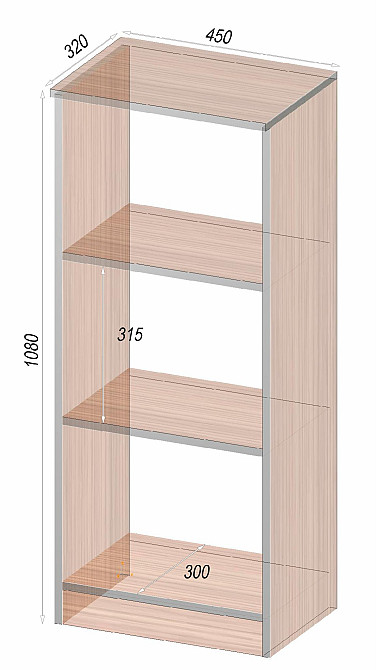 Тумба офісна ОПМ-1, Дуб Конкордія, 450/320/1080 Львів - фото 2