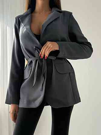 Жіночий приталений піджак без підкладки з підплічниками костюмка Одеса