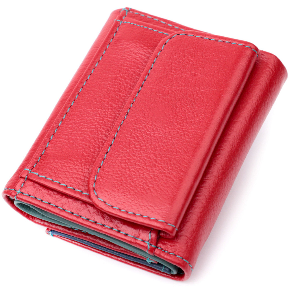 Яркий маленький кошелек для женщин из натуральной кожи ST Leather 19502 Красный Киев - изображение 9