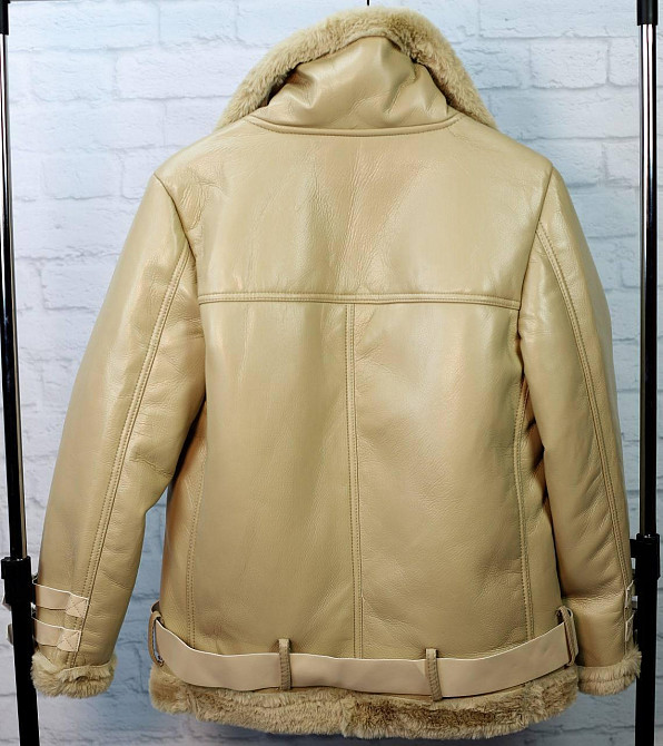 Стильная женская дублёнка Бежевый M Харьков - изображение 2