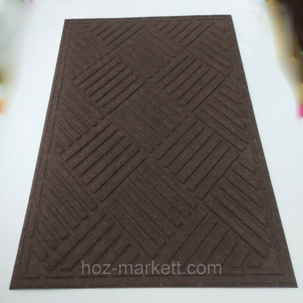 Коврик 180 х 120 см прорезиненный с ворсом в прихожую коричневый Харьков - изображение 3